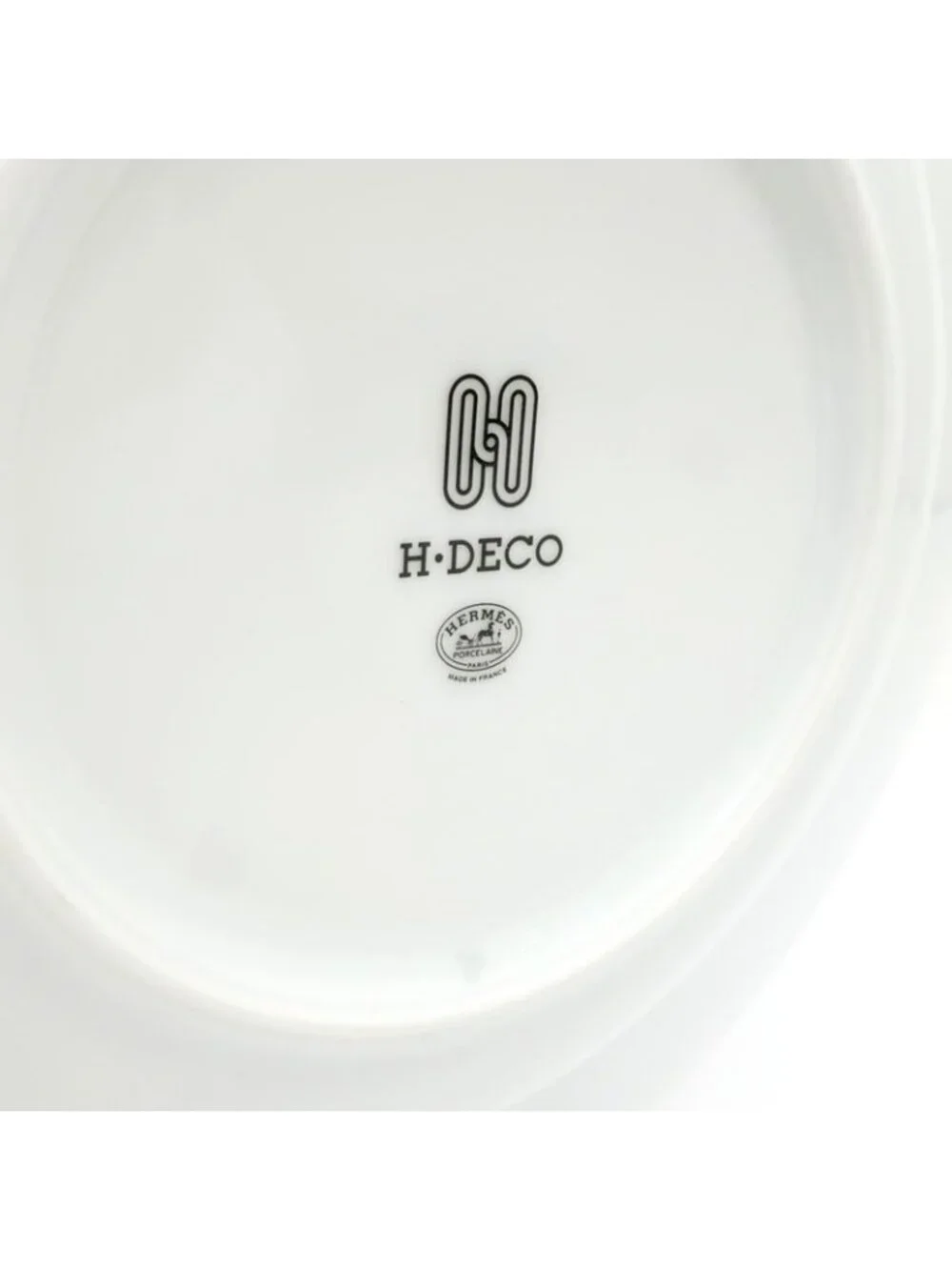 Hermes Soap Plate H DECO White Black Dish Pottery Ash